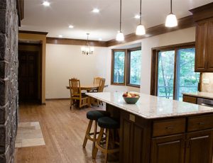 Custom Modern Kitchen With Fire Place