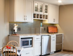 Custom Modern Kitchen With Fire Place